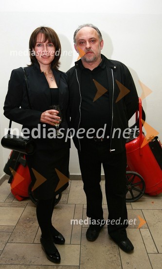 Alenka Arko, TV voditeljica in Feri Lainšček, pisateljViktorji 2007, rdeča preproga, zakulisje, after party