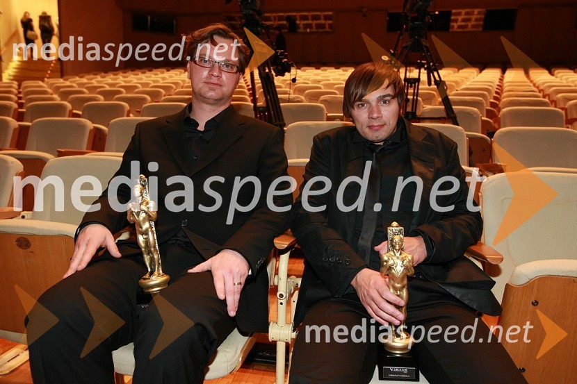 Jurij Zrnec in Lado Bizovičar, voditelja oddaje As ti tud not paduViktorji 2007, rdeča preproga, zakulisje, after party