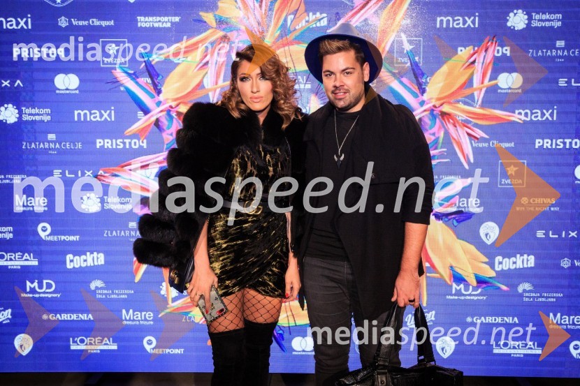  Hana Hadžiavdagić Tabaković;  Nejc Simšič, novinarMercedes-Benz Fashion Week 2017, sobota