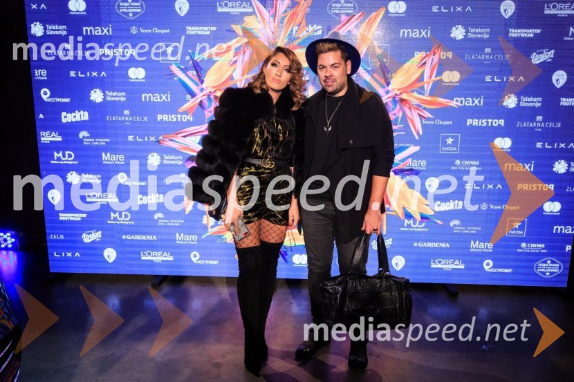  Hana Hadžiavdagić Tabaković;  Nejc Simšič, novinarMercedes-Benz Fashion Week 2017, sobota