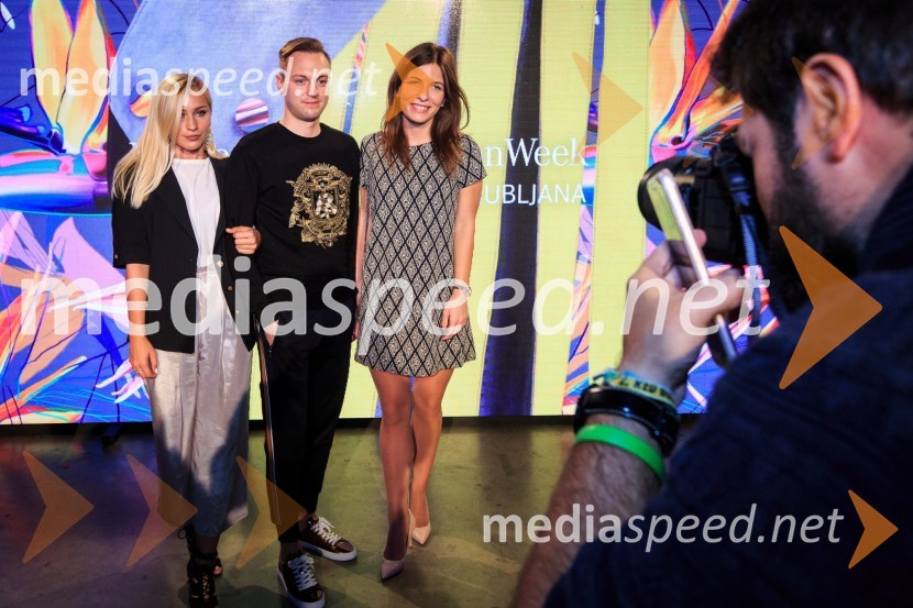  Katarina Jurkošek;  Nejc Kovačič, vodja službe za komuniciranje Muzeja in galerij mesta Ljubljane;  Urška BaharMercedes-Benz Fashion Week 2017, sobota