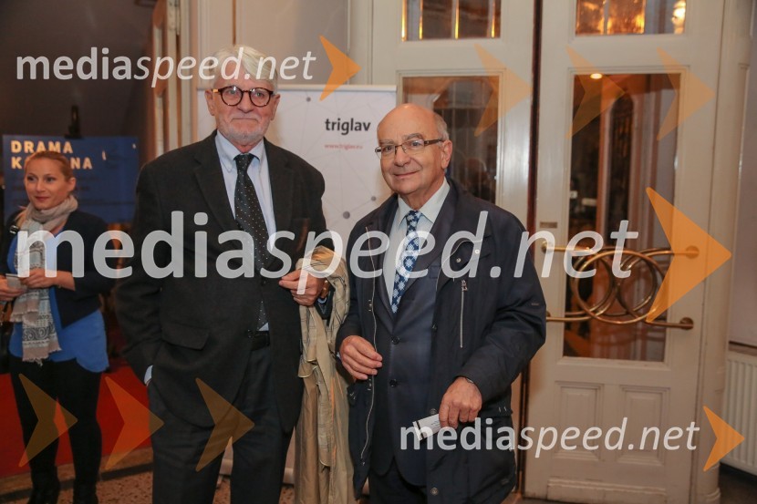  Ivo Svetina, pisatelj;  Mitja Rotovnik, nekdanji direktor Cankarjevega domaZid, jezero, premiera predstave