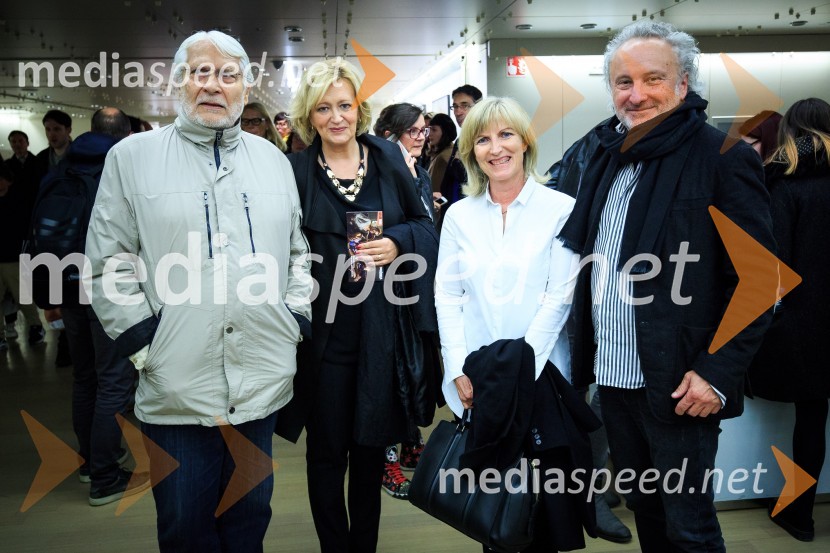  Boris Cavazza, igralec;  Ksenija Benedetti, šefinja državnega protokola RS;  Špela Levičnik Oblak, direktorica, Luna TBWA;  Peter Bratuša, režiser in direktor Felina FilmsDružinica, premiera filma