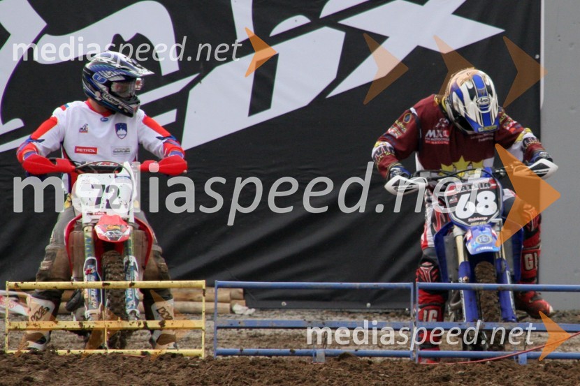 Jaka Može, Slovenija in Ivo Steinbergs, Latvija na štartuMOTOKROS, Pokal narodov 2005 - dirka, Ernee, Francija