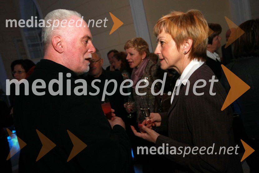 Marko Gorjanc, namestnik ravnatelja SNG Opera in balet Ljubljana in Vojka Ravbar, izvršna direktorica SKB BankePredstavitev nove slovenske blagovne znamke Luna