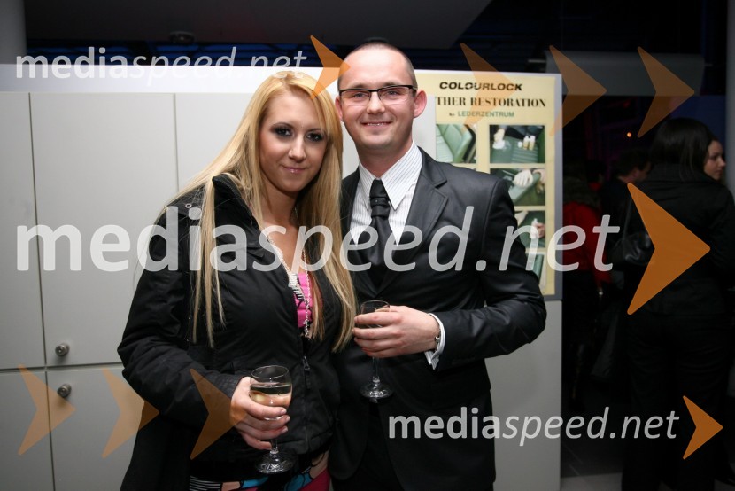 Sandra Auer, pevka in Denis Auer, Optika AuerModni dogodek Fashion show 2008 Optike Auer v Porsche Ptujska cesta Maribor