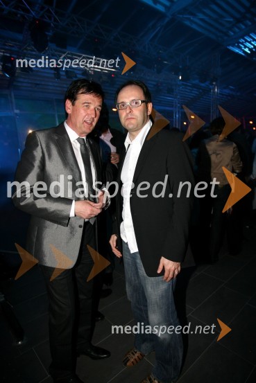 Bojan Auer, lastnik Optike Auer in Tomaž Gaube, direktor agencije Kraft & WerkModni dogodek Fashion show 2008 Optike Auer v Porsche Ptujska cesta Maribor