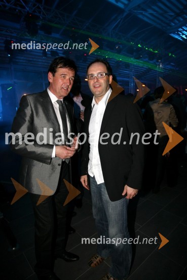 Bojan Auer, lastnik Optike Auer in Tomaž Gaube, direktor agencije Kraft & WerkModni dogodek Fashion show 2008 Optike Auer v Porsche Ptujska cesta Maribor