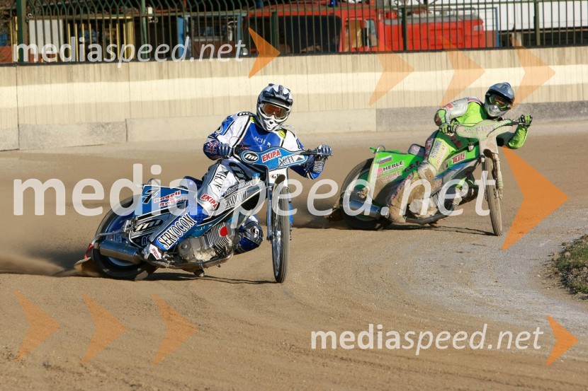 Matej Žagar (AMTK Ljubljana) in Maks Gregorič (AMTK Ljubljana)Trening speedwayistov