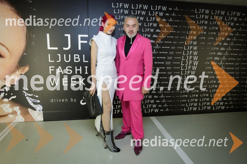  Sara Briški Cirman - Raiven, pevka, harfistka;  Milan Gačanovič - Gacho, oblikovalecLjubljana Fashion Week (LJFW) 2017, četrti dan