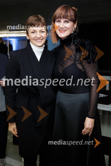 prof. dr. Maja Makovec Brenčič, ministrica za izobraževanje, znanost in šport;  Maja Štamol Droljc, modna oblikovalkaLjubljana Fashion Week (LJFW) 2017, četrti dan
