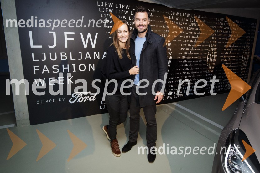  Ajda Rotar Urankar;  David Urankar, televizijski voditelj, manekenLjubljana Fashion Week (LJFW) 2017, četrti dan