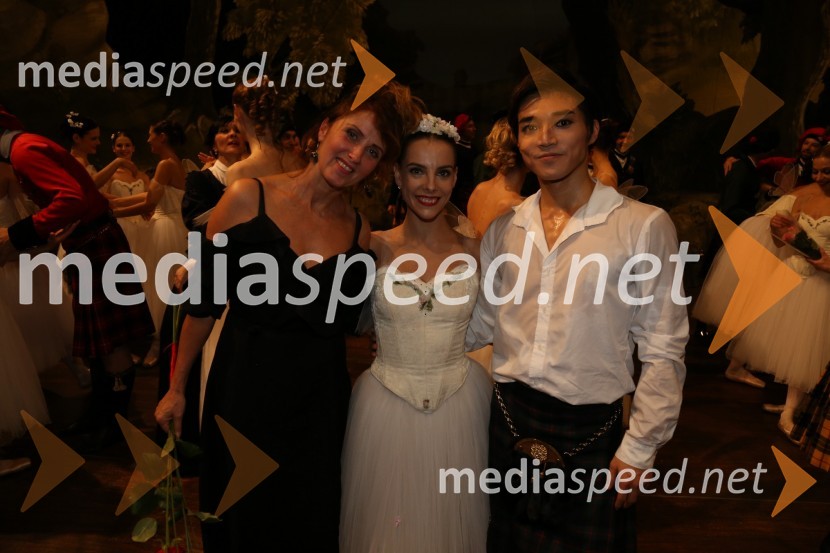  Karina Elver, koreografinja;  Catarina de Meneses, baletna solistka;  Yuya Omaki, baletni solistSilfida, premiera baleta