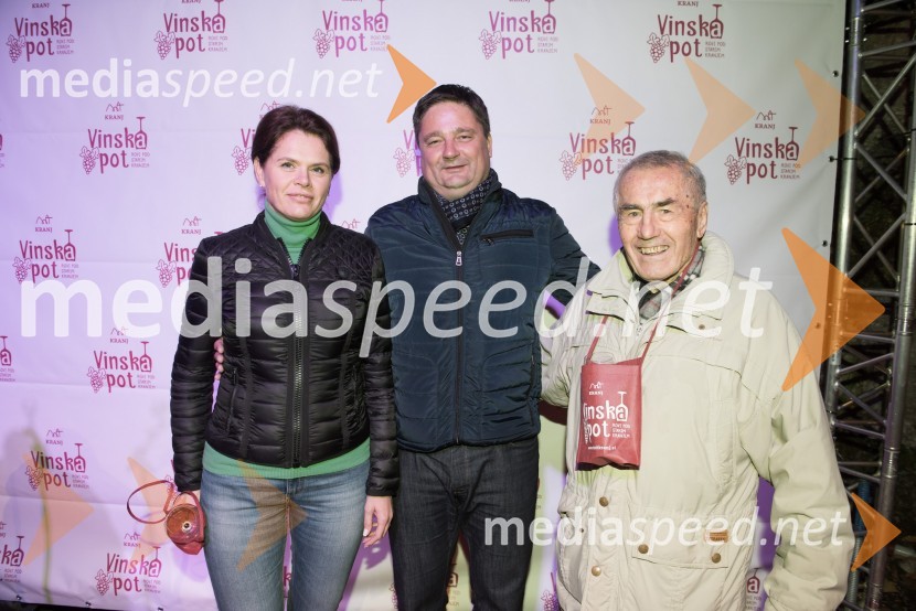 mag. Alenka Bratušek, nekdanja predsednica vlade Republike Slovenije;  Boštjan Trilar, župan mestne občine Kranj; dr. Milivoj VeličkovićŽupanov VIP sprejem na Vinski poti