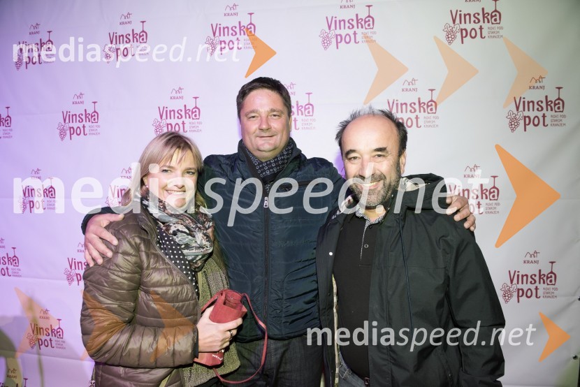  Sonja Martinjak;  Boštjan Trilar, župan mestne občine Kranj;  Igor MartinjakŽupanov VIP sprejem na Vinski poti