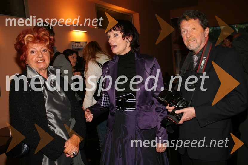 Bernarda Jeklin, nekdanja urednica Jane in Manca Košir, publicistka in Stane Jerko, fotograf1. vseslovensko srečanje manekenk in manekenov vseh generacij