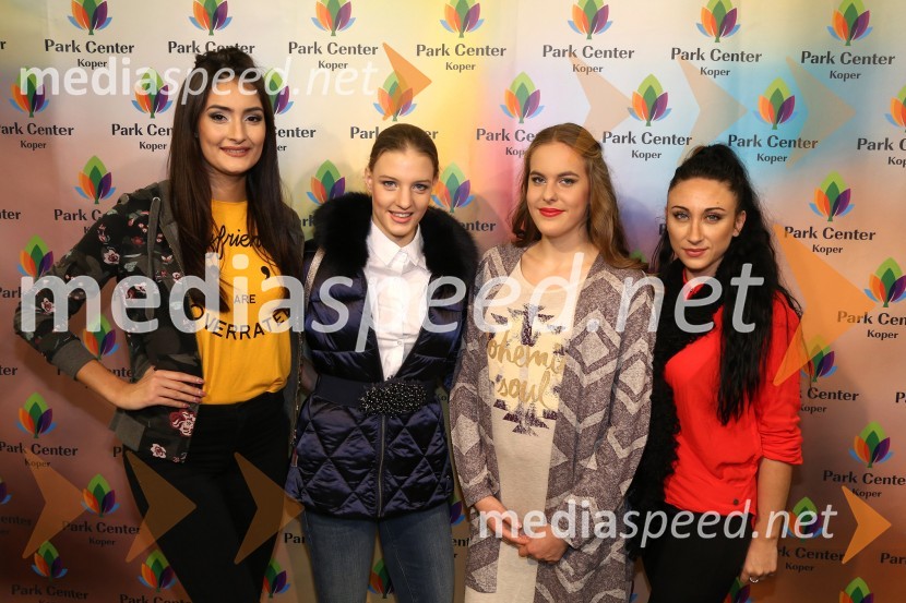  Klavdija Golija, Obraz Supernove 2015;  Patricija Lucija Lovišček, lastnica licence Miss borilnih veščin, vizažistkaModna revija v trgovskem centru Park center Koper