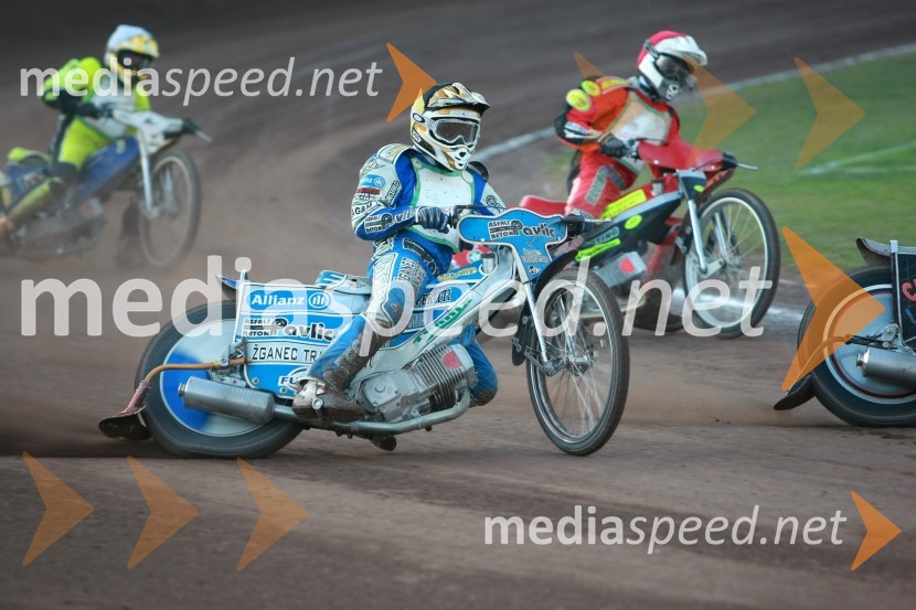 Nikola Martinec (SK Prelog), Jurica Pavlic (SK Unia Goričan), Aleksander Čonda (AMD Krško)SPEEDWAY DP posameznikov 2008 1. dirka, Skupina A