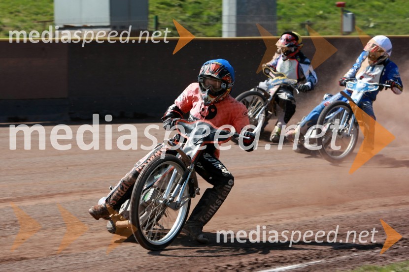 Johannes Fiala (Avstrija), Martin Fiala (Avstrija), Krešo Petković (SK Prelog)SPEEDWAY DP posameznikov 2008 1. dirka, Skupina B