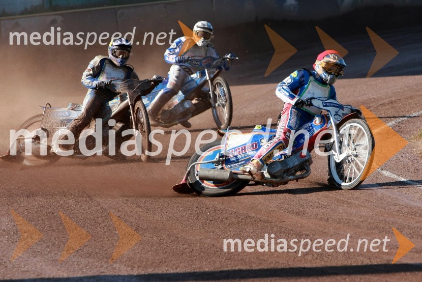 Jurica Pavlic (SK Unia Goričan), Matej Žagar (AMTK Ljubljana), Izak Šantej (AMD Krško)SPEEDWAY DP posameznikov 2008 1. dirka, Skupina A
