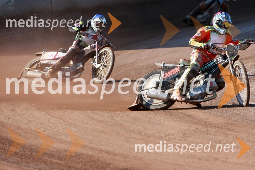 Manuel Hauzinger (Avstrija), Denis Štojs (ST Lendava)SPEEDWAY DP posameznikov 2008 1. dirka, Skupina A