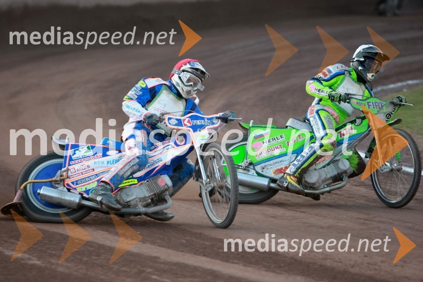 Matija Duh (AMD Krško), Maks Gregorič (AMTK Ljubljana)SPEEDWAY DP posameznikov 2008 1. dirka, Skupina A