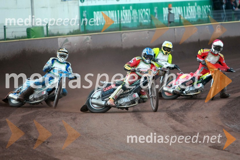 Jurica Pavlic (SK Unia Goričan), Denis Štojs (ST Lendava), Nikola Martinec (SK Prelog), Aleksander Čonda (AMD Krško),SPEEDWAY DP posameznikov 2008 1. dirka, Skupina A