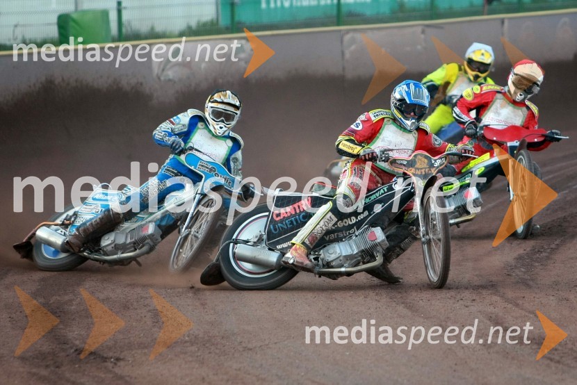 Jurica Pavlic (SK Unia Goričan), Denis Štojs (ST Lendava), Nikola Martinec (SK Prelog), Aleksander Čonda (AMD Krško)SPEEDWAY DP posameznikov 2008 1. dirka, Skupina A