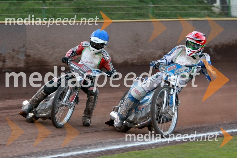 Jernej Kolenko, Matej Žagar (oba AMTK Ljubljana)SPEEDWAY DP posameznikov 2008 1. dirka, Skupina A