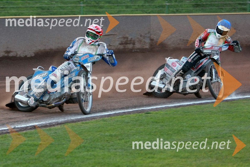 Matej Žagar, Jernej Kolenko (oba AMTK Ljubljana)SPEEDWAY DP posameznikov 2008 1. dirka, Skupina A