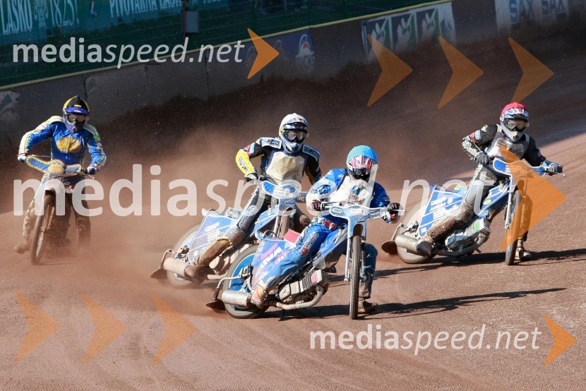 Christopher Fink (Avstrija), Renato Cvetko (SK Unia Goričan), Krešo Petković (SK Prelog), Dino Kovačić (SK Unia Goričan )SPEEDWAY DP posameznikov 2008 1. dirka, Skupina B