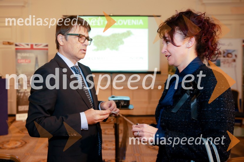  Andrej Božič, strateški direktor družbe Steklarna Hrastnik, predsednik Britansko-slovenske gospodarske zbornice;  Lidia Glavina, predsednica uprave SDHInvest in Slovenija, konferenca