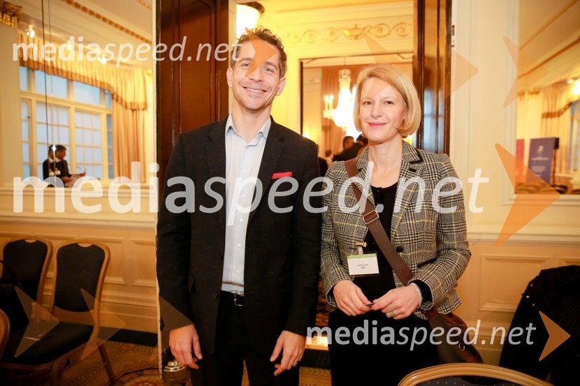  Miha Žerko, British-Slovenian Chamber of Commerce, predsednik;  Alenka Černe, EBRDInvest in Slovenija, konferenca