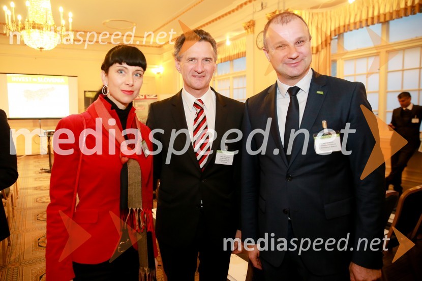 Dr. Jerca Legan Cvikl, podpredsednica SILA-IWCL in predsednica odbora SILA GALA;  Milan Martin Cvikl, evropski funkcionar;  Aleš   Cantarutti, državni sekretar, Ministrstvo za gospodarski razvoj in tehnologijoInvest in Slovenija, konferenca