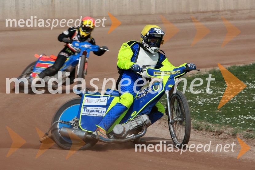 Daniel Gappmaier (Avstrija) in Aljoša Remih (AMD Krško)SPEEDWAY DP posameznikov 2008 2. dirka, Skupina B