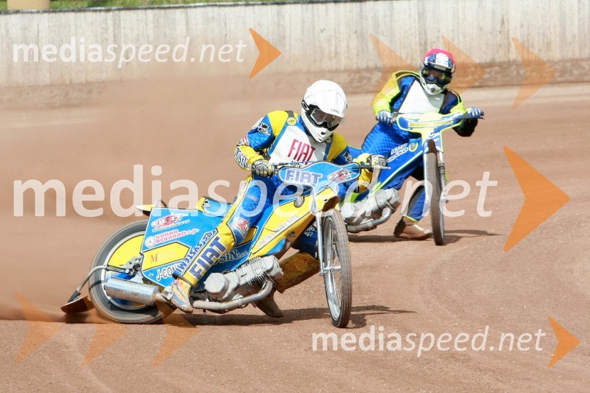 Matic Voldrih (AMTK LJubljana) in Aljoša Remih (AMD Krško)SPEEDWAY DP posameznikov 2008 2. dirka, Skupina B