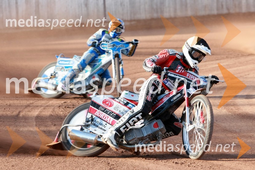 Jurica Pavlic (SK Unia Goričan) in Jernej Kolenko (AMTK Ljubljana)SPEEDWAY DP posameznikov 2008 2. dirka, Skupina A