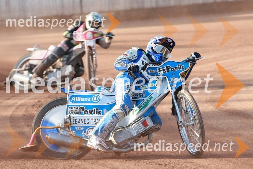 Manuel Hauzinger (Avstrija) in Jurica Pavlic (SK Unia Goričan)SPEEDWAY DP posameznikov 2008 2. dirka, Skupina A
