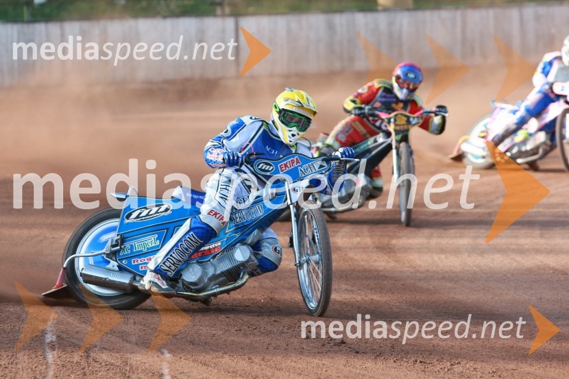 Matej Žagar (AMTK Ljubljana) in Denis Štojs (ST Lendava)SPEEDWAY DP posameznikov 2008 2. dirka, Skupina A