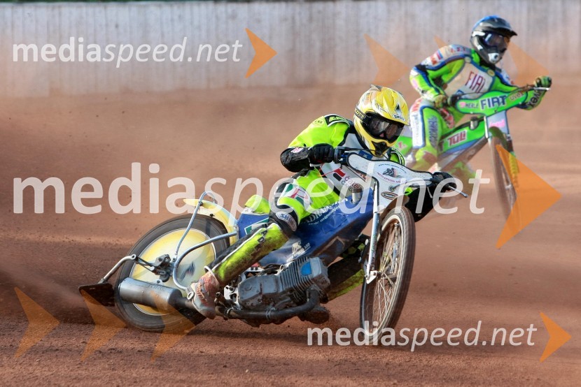 Nikola Martinec (Hrvaška) in Maks Gregorič (AMTK Ljubljana)SPEEDWAY DP posameznikov 2008 2. dirka, Skupina A