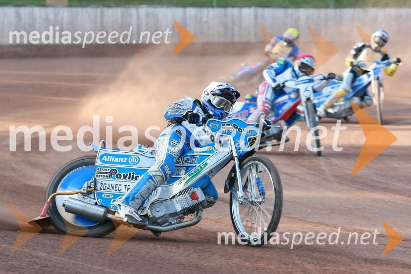 Jurica Pavlic (SK Unia Goričan), Izak Šantej (AMD Krško) in Renato Cvetko (SK Unia Goričan)SPEEDWAY DP posameznikov 2008 2. dirka, Skupina A