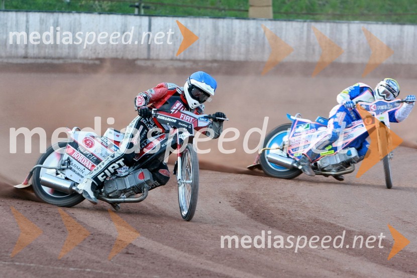 Jernej Kolenko (AMTK Ljubljana) in Matija Duh (AMD Krško)SPEEDWAY DP posameznikov 2008 2. dirka, Skupina A