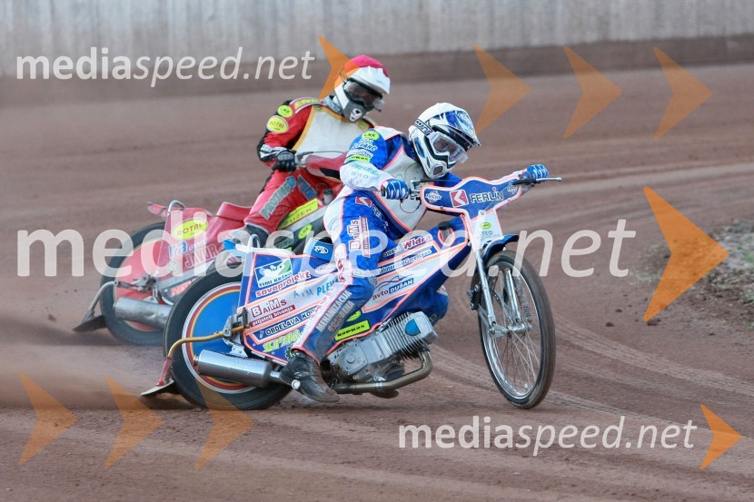 Aleksander Čonda (AMD Krško) in Matija Duh (AMD Krško)SPEEDWAY DP posameznikov 2008 2. dirka, Skupina A