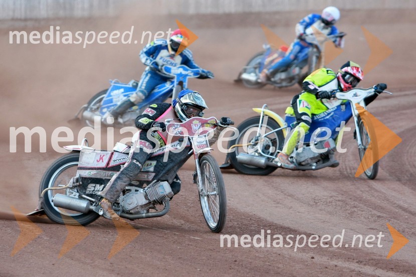 Zadaj: Ivan Vargek (Hrvaška) in Manuel Hauzinger (Avstrija), spredaj: Kreso Petković (Hrvaška) in Nikola Martinec (Hrvaška)SPEEDWAY DP posameznikov 2008 2. dirka, Skupina A
