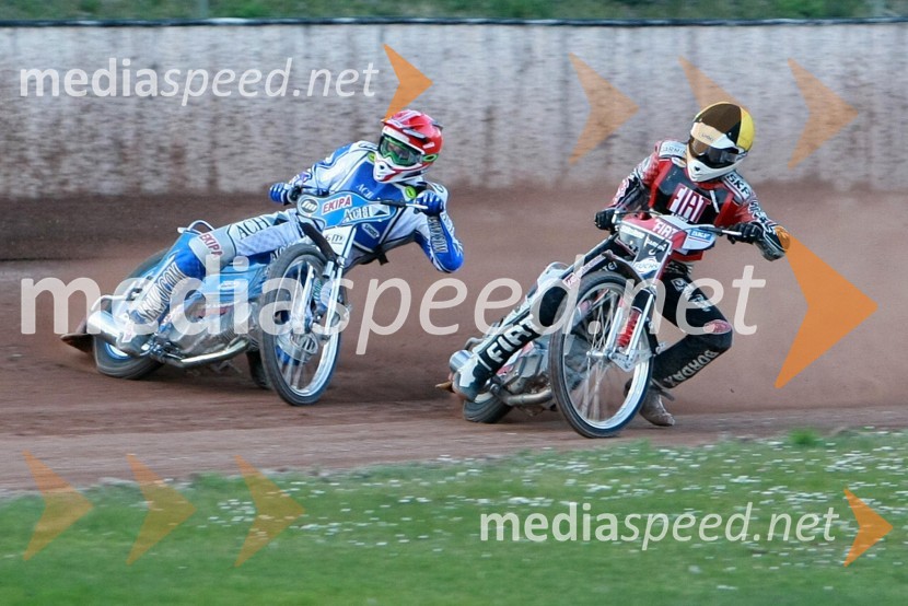 Matej Žagar (AMTK Ljubljana) in Jernej Kolenko (AMTK Ljubljana)SPEEDWAY DP posameznikov 2008 2. dirka, Skupina A