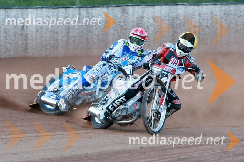 Matej Žagar (AMTK Ljubljana) in Jernej Kolenko (AMTK Ljubljana)SPEEDWAY DP posameznikov 2008 2. dirka, Skupina A