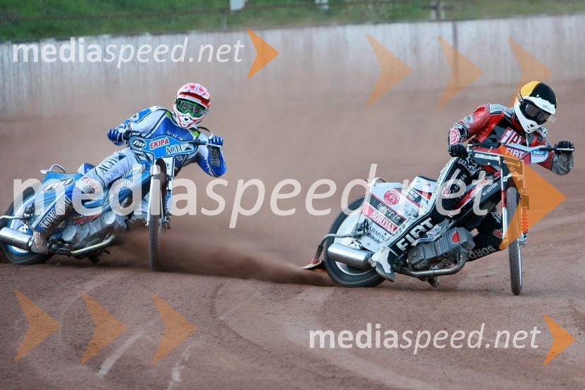 Matej Žagar (AMTK Ljubljana) in Jernej Kolenko (AMTK Ljubljana)SPEEDWAY DP posameznikov 2008 2. dirka, Skupina A