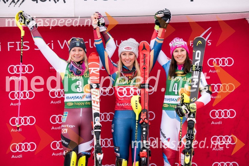  Frida Hansdotter, smučarka (Švedska);  Mikaela Shiffrin, smučarka (ZDA);  Wendy Holdener, smučarka (Švica)54. Zlata lisica, slalom