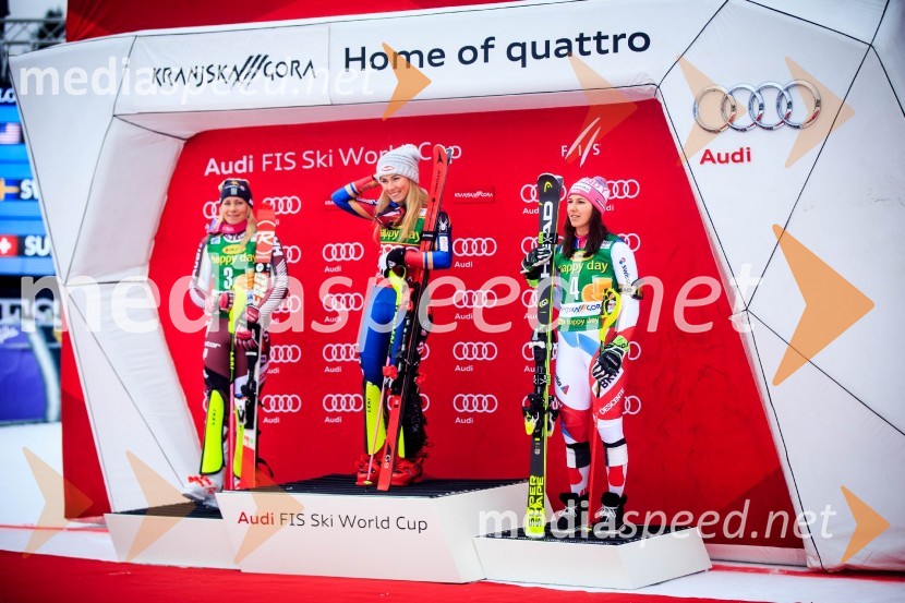  Frida Hansdotter, smučarka (Švedska);  Mikaela Shiffrin, smučarka (ZDA);  Wendy Holdener, smučarka (Švica)54. Zlata lisica, slalom