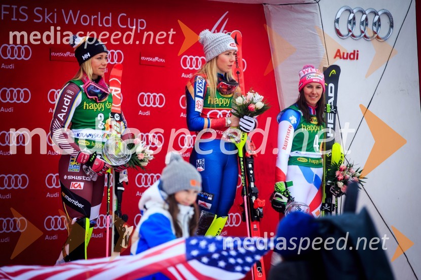  Frida Hansdotter, smučarka (Švedska);  Mikaela Shiffrin, smučarka (ZDA);  Wendy Holdener, smučarka (Švica)54. Zlata lisica, slalom